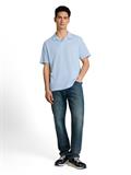 Relaxed Fit Resort Poloshirt mit Waffelstruktur light metal blue