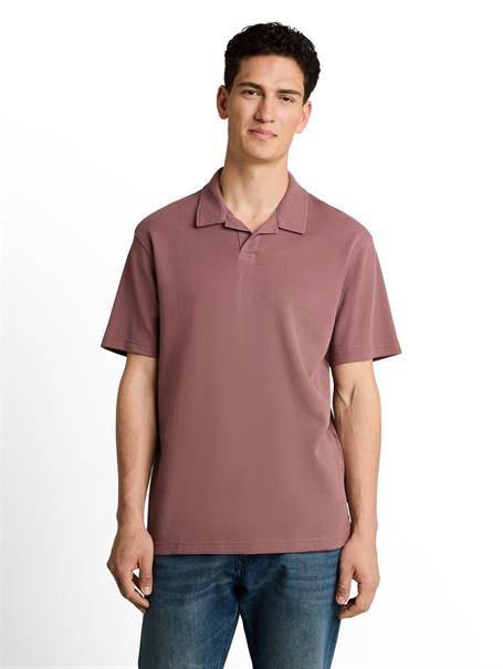 Relaxed Fit Resort Poloshirt mit Waffelstruktur rose taupe