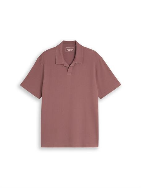 Relaxed Fit Resort Poloshirt mit Waffelstruktur rose taupe