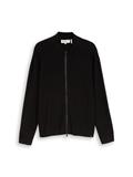 Relaxed Fit Strickjacke mit Reißverschluss black