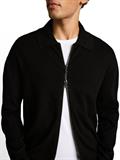 Relaxed Fit Strickjacke mit Reißverschluss black