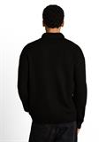 Relaxed Fit Strickjacke mit Reißverschluss black