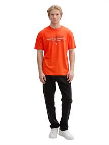 Relaxed Fit T-Shirt mit Rücken-Print deep fiery orange
