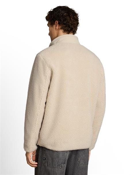 Relaxed Fit Teddy Jacke dusty beige