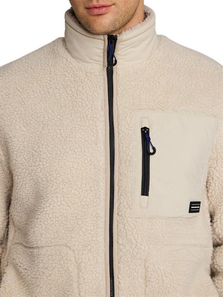 Relaxed Fit Teddy Jacke dusty beige
