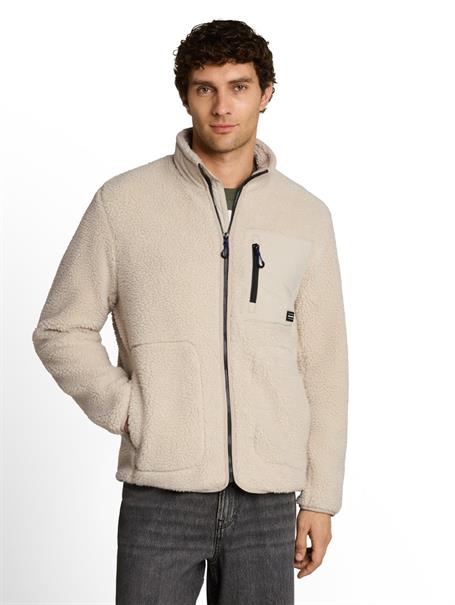 Relaxed Fit Teddy Jacke dusty beige