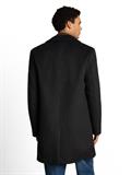 Relaxed Fit Wollmantel mit Reverskragen dark grey melange twill