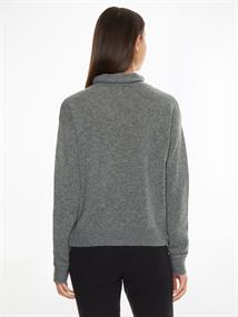 RELAXED FIT WOLLPULLOVER MIT MOCK NECK mid grey heather