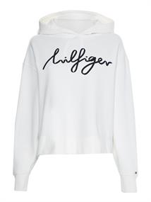 RELAXED HILFIGER SCRIPT HOODIE ecru
