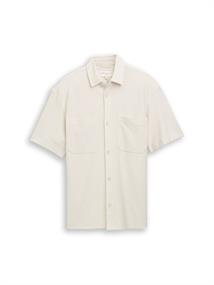 Relaxed Kurzarmhemd mit Brusttaschen greyish white