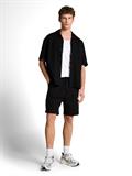 Relaxed Shorts mit Waffelstruktur black