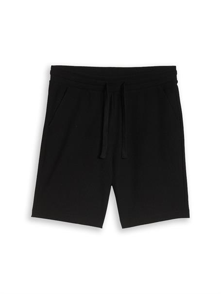 Relaxed Shorts mit Waffelstruktur black