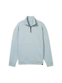 Relaxed Troyer Sweatshirt light grey mint