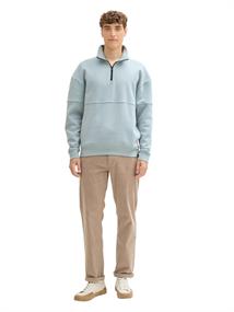 Relaxed Troyer Sweatshirt light grey mint