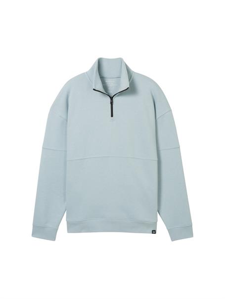 Relaxed Troyer Sweatshirt light grey mint