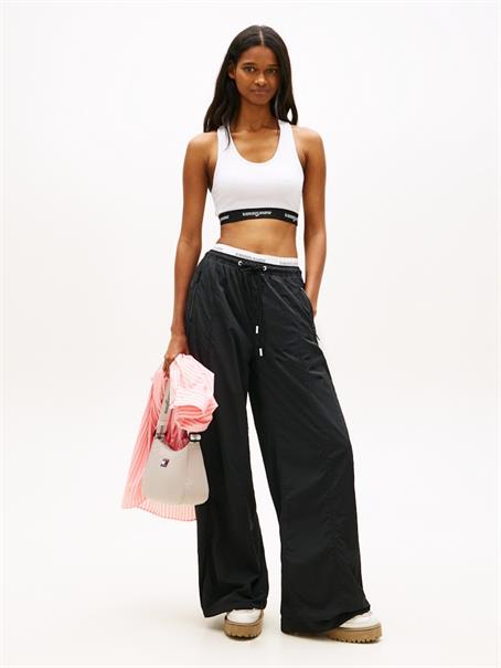 Repeat Logo Tape Racerback Bra Top ecru