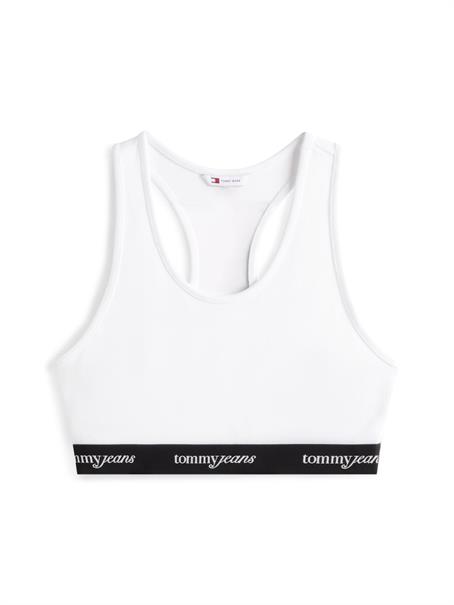 Repeat Logo Tape Racerback Bra Top ecru