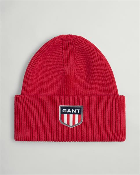 Retro Shield Beanie bright red