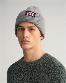 Retro Shield Beanie dark grey melange