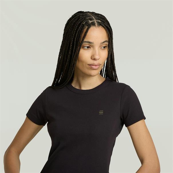 Rib cap sleeve wmn dk black