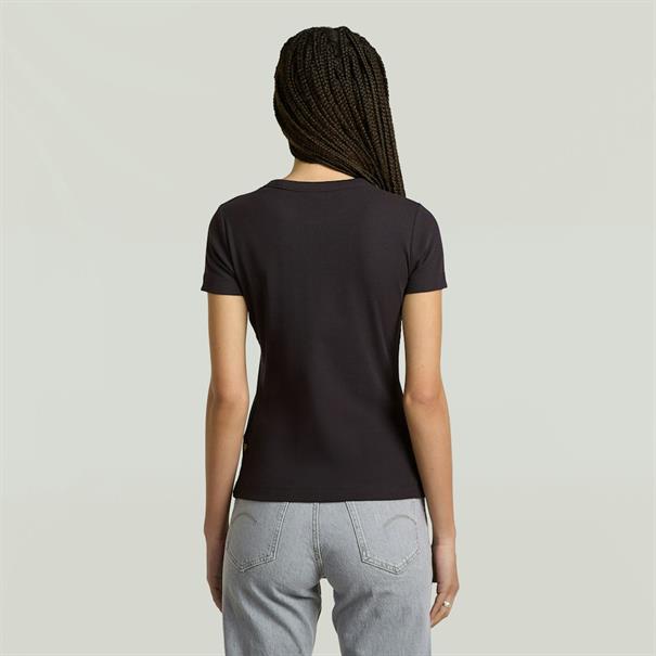 Rib cap sleeve wmn dk black