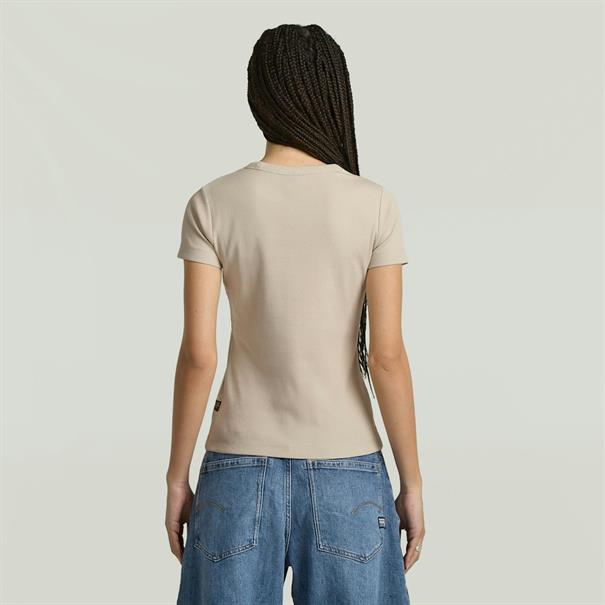 Rib cap sleeve wmn dk brick