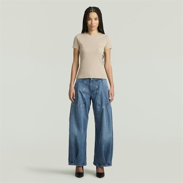 Rib cap sleeve wmn dk brick