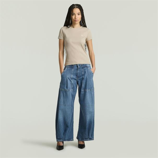 Rib cap sleeve wmn dk brick