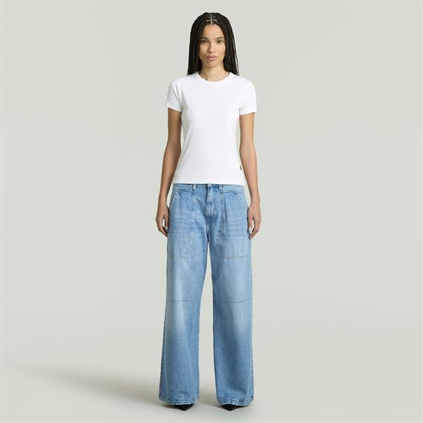 Rib cap sleeve wmn white