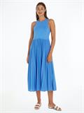 RIB TANK PLEATED DRESS MIDI NS blue spell