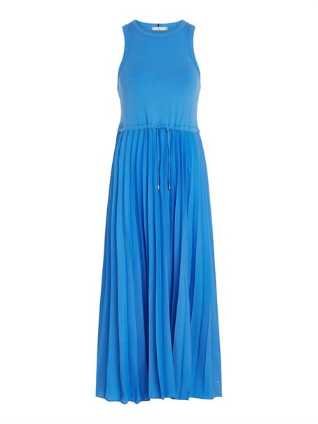 RIB TANK PLEATED DRESS MIDI NS blue spell