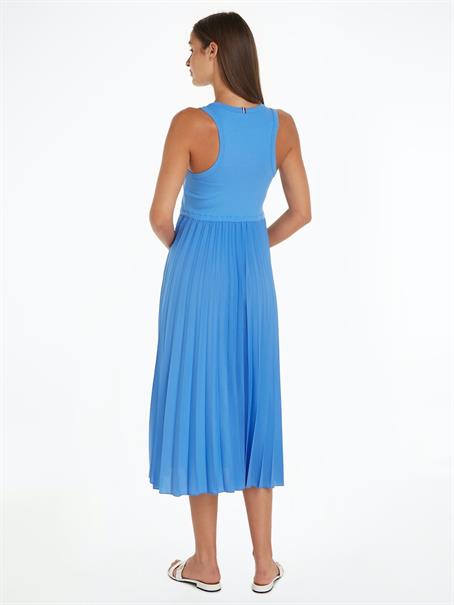 RIB TANK PLEATED DRESS MIDI NS blue spell