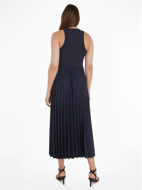 RIB TANK PLEATED DRESS MIDI NS desert sky