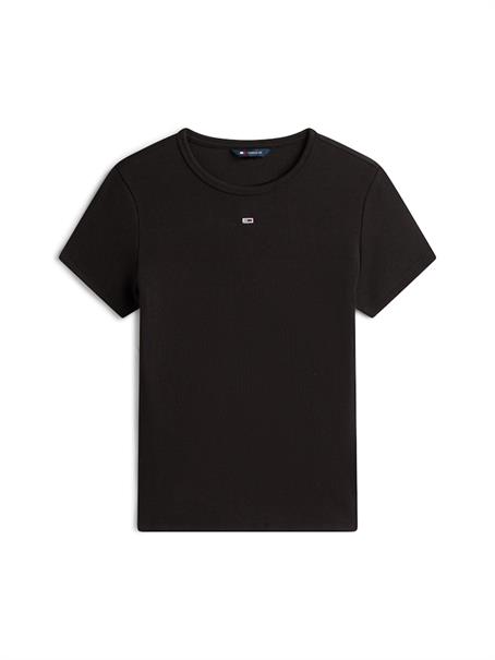 Ribbed Slim Crew Neck T-shirt black