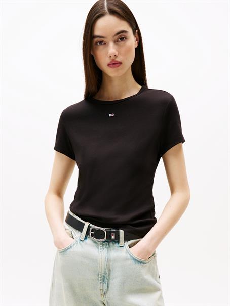 Ribbed Slim Crew Neck T-shirt black