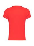 Ribbed Slim Crew Neck T-shirt bright vermillion