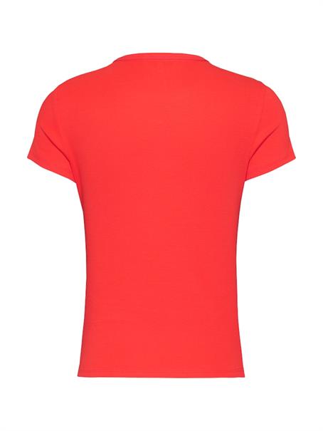 Ribbed Slim Crew Neck T-shirt bright vermillion