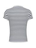 Ribbed Slim Crew Neck T-shirt ecru - navy stripe