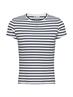 Ribbed Slim Crew Neck T-shirt ecru - navy stripe