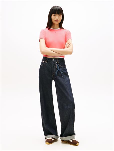 Ribbed Slim Crew Neck T-shirt tropical blush