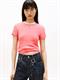 Ribbed Slim Crew Neck T-shirt tropical blush