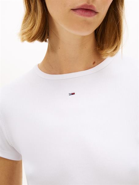 Ribbed Slim Crew Neck T-shirt white
