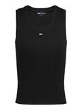 Ribbed Slim Scoop Neck Tank Top black