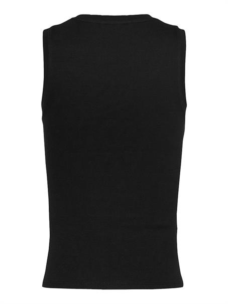 Ribbed Slim Scoop Neck Tank Top black