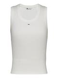 Ribbed Slim Scoop Neck Tank Top ecru