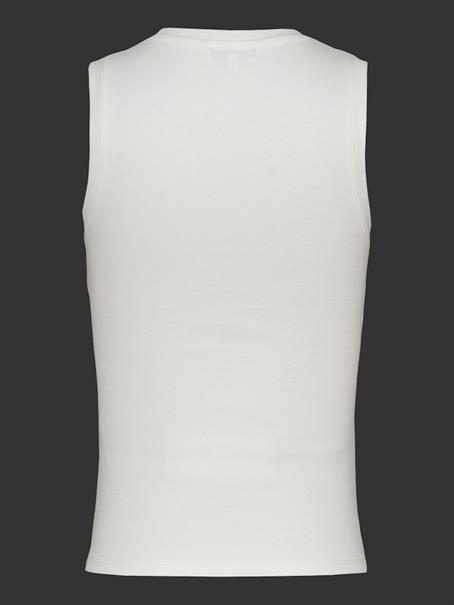 Ribbed Slim Scoop Neck Tank Top ecru