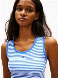 Ribbed Slim Scoop Neck Tank Top empire blue - stripe