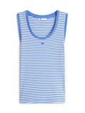 Ribbed Slim Scoop Neck Tank Top empire blue - stripe