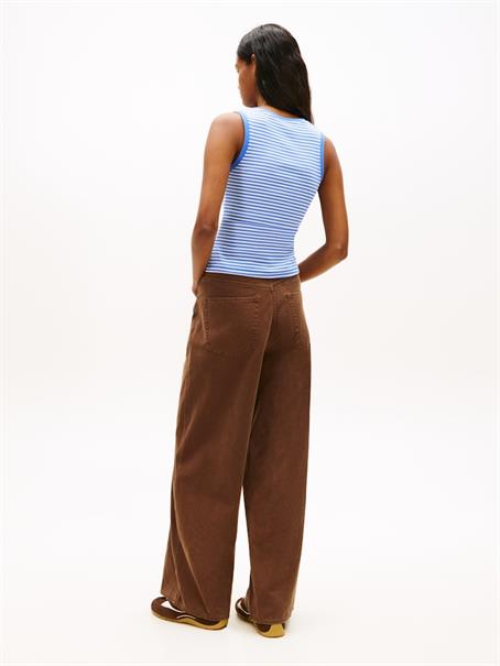 Ribbed Slim Scoop Neck Tank Top empire blue - stripe