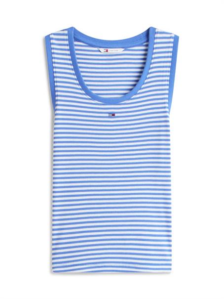 Ribbed Slim Scoop Neck Tank Top empire blue - stripe